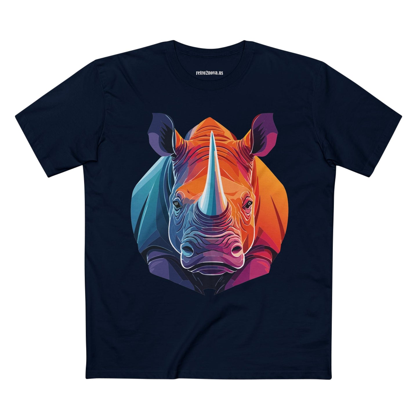 Rhino Animals Shirt Unisex Premium Cotton Tee With Original Art Design From Retro2Nova Art Collection