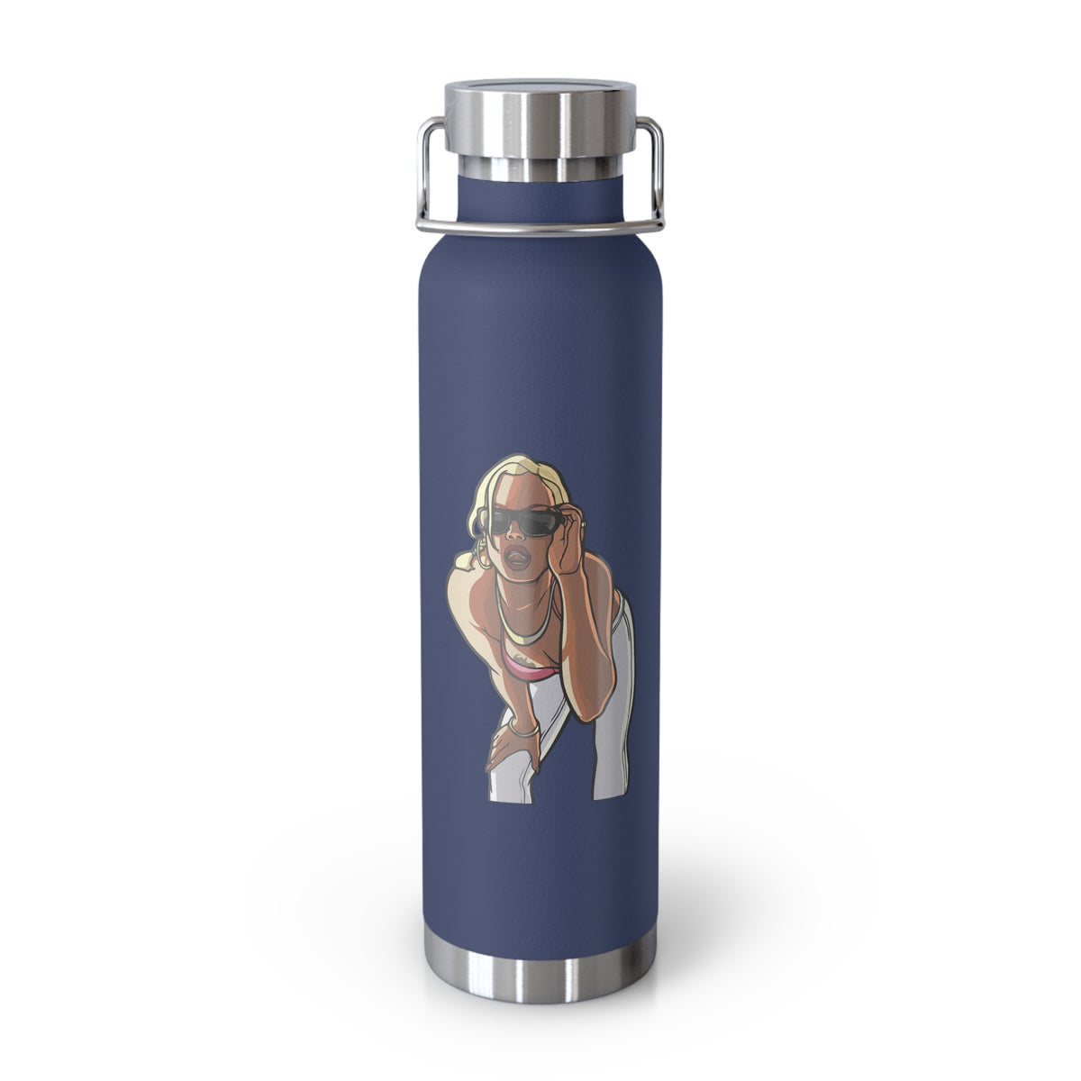 22oz Copper Insulated Water Bottle with Cartoon Design - CV64