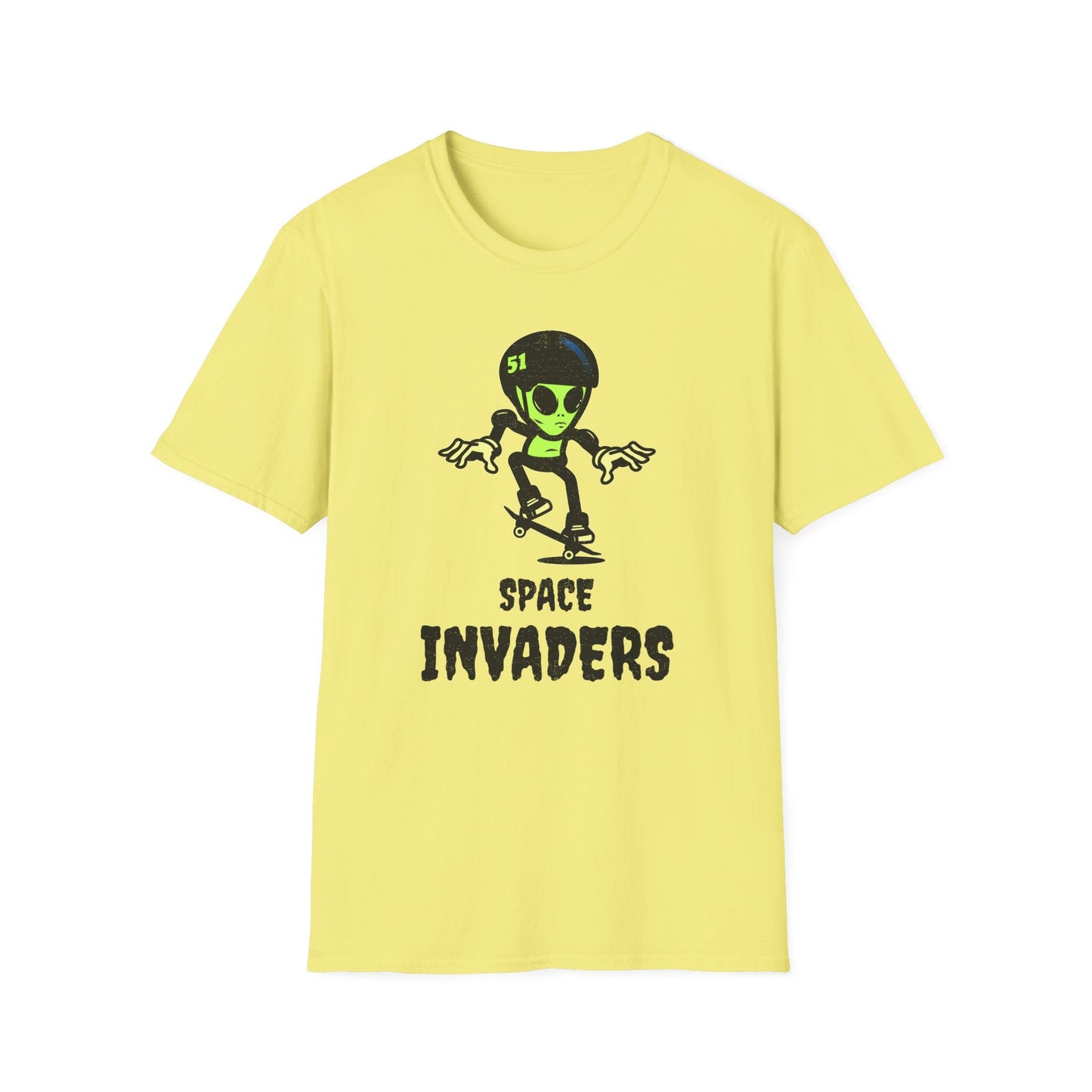 Alien Skateboard Space Invaders Shirt