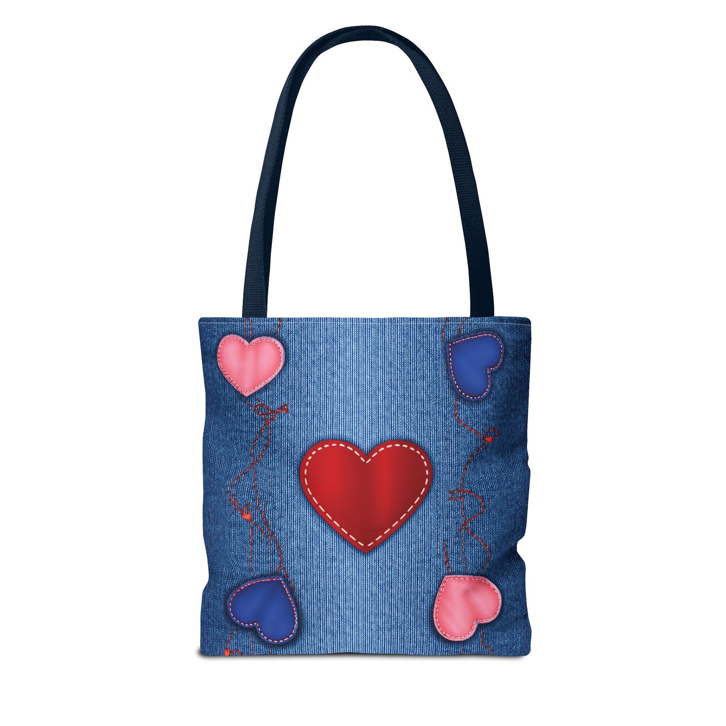 Love Day Graphic Design Denim Fabric Imitation Print Unisex Canvas Bag POLY 3 Sizes Tote Bag 201-23