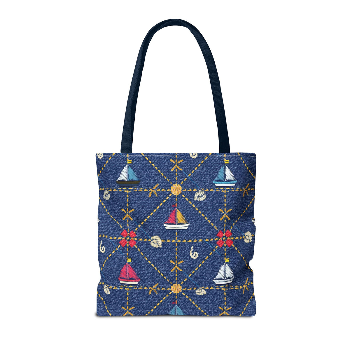 Denim Fabric Imitation Print Unisex Canvas Bag Poly Spun 3 Sizes Tote Bag 182-14