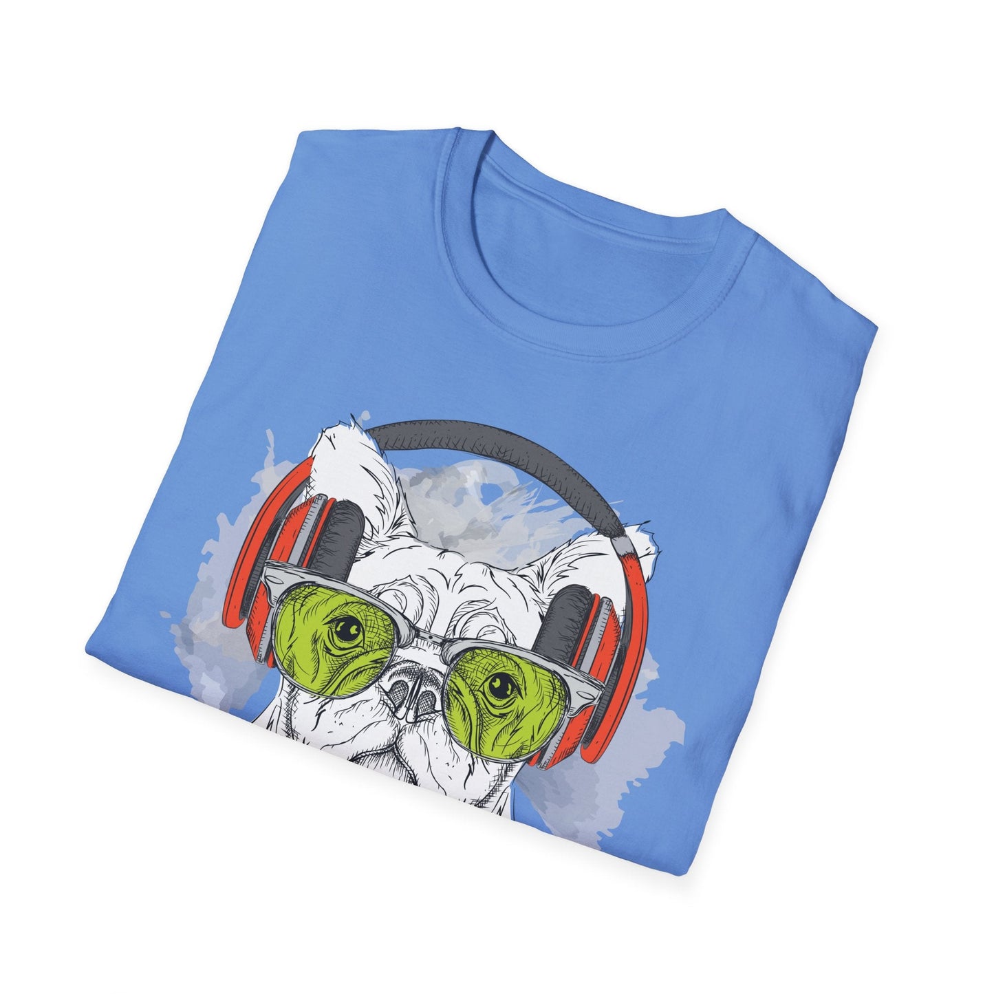 I Love Music Animals Shirt With Headphones Unisex Softstyle Tee 100 Percent Ring Spun Cotton