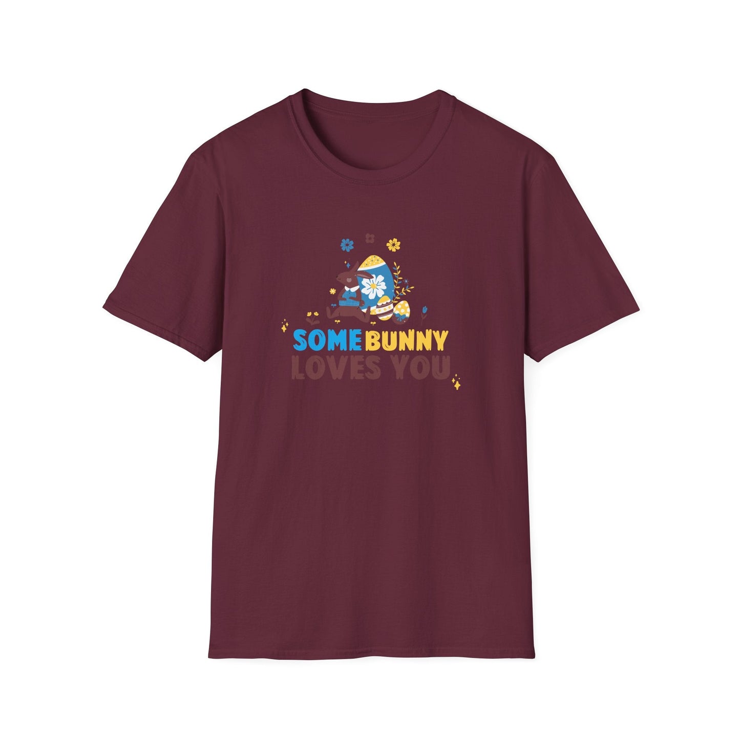 Easter Bunny T Shirt Unisex Gildan Softstyle 64000 Art Design With Easter Prints