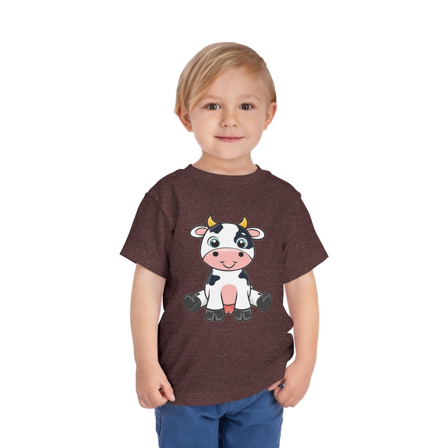 Cute Cow Toddler Short Sleeve Tee - Adorable Kids T-Shirt for Animal Lovers (T2-T5)