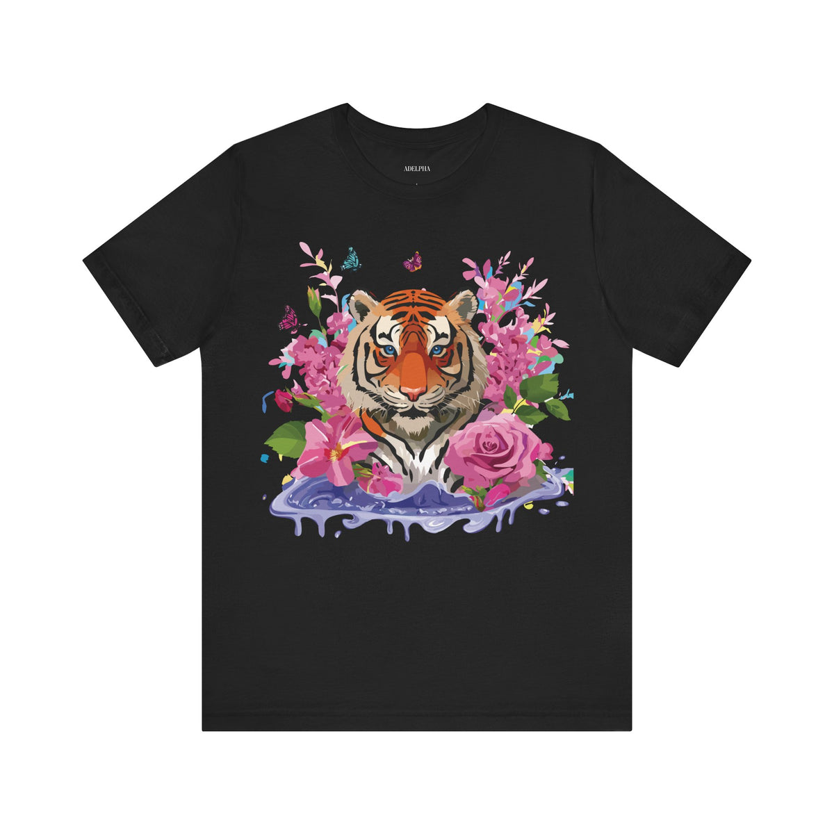 Tiger Graphic Unisex Cotton Bella+Canvas Tee with Art Animal Design e65