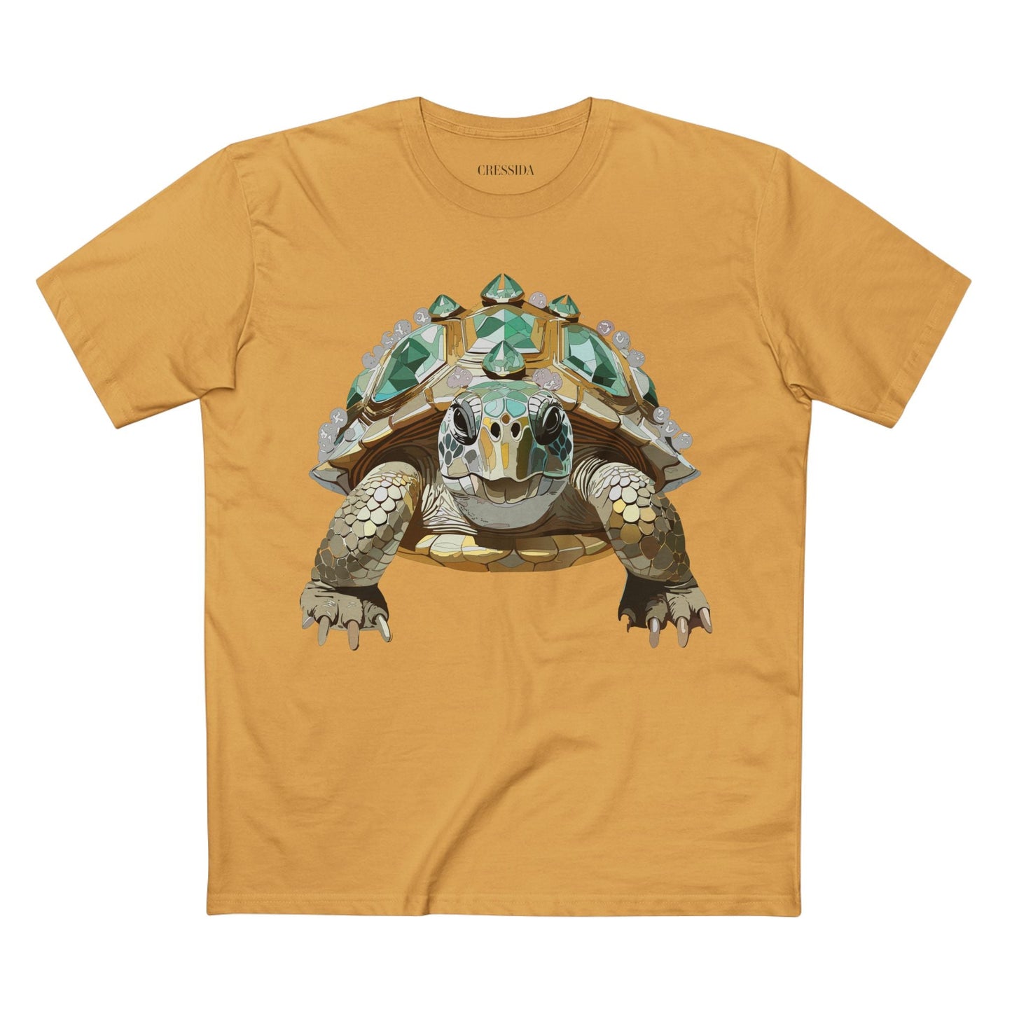 Turtle Graphic Unisex 100 Cotton Tee With Unique Animal Golden Medallion Art Design 29