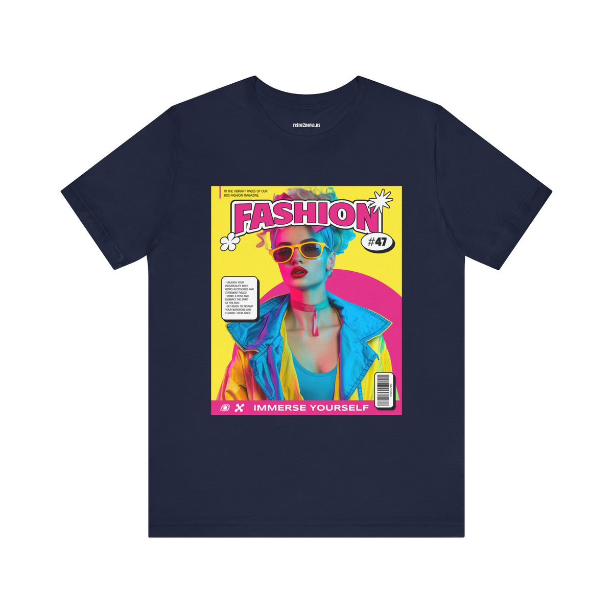 Magazine Cover Graphic Unisex Cotton Bella+Canvas Tee with Retro Poster ab25