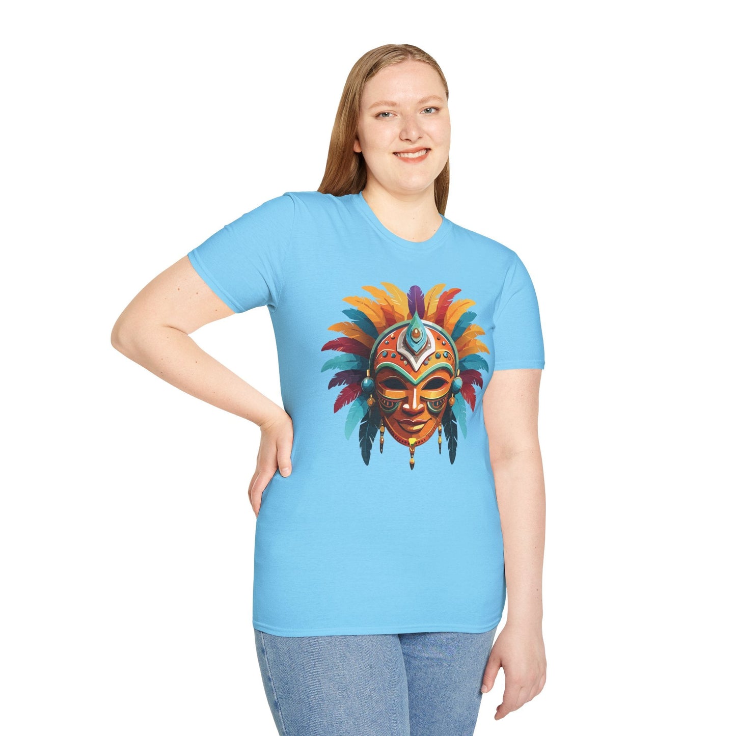Mask Tee Shirt Unisex Softstyle 100 Percent Ring Spun Cotton Masquerade Tees For Comfort