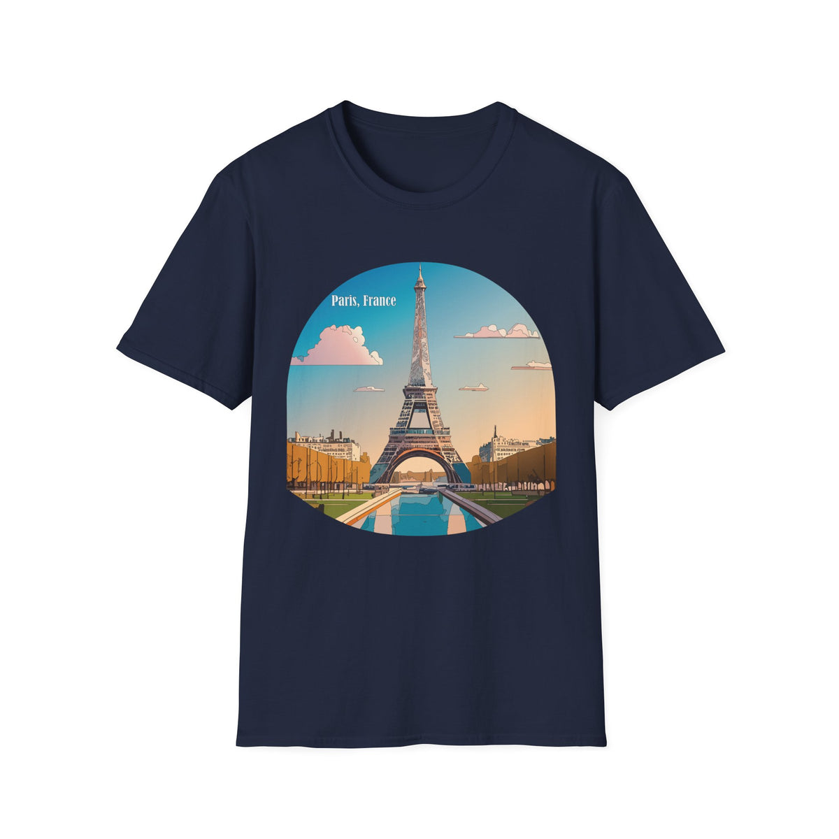 Paris Eiffel Tower Illustration T-Shirt | Paris, France Graphic Tee