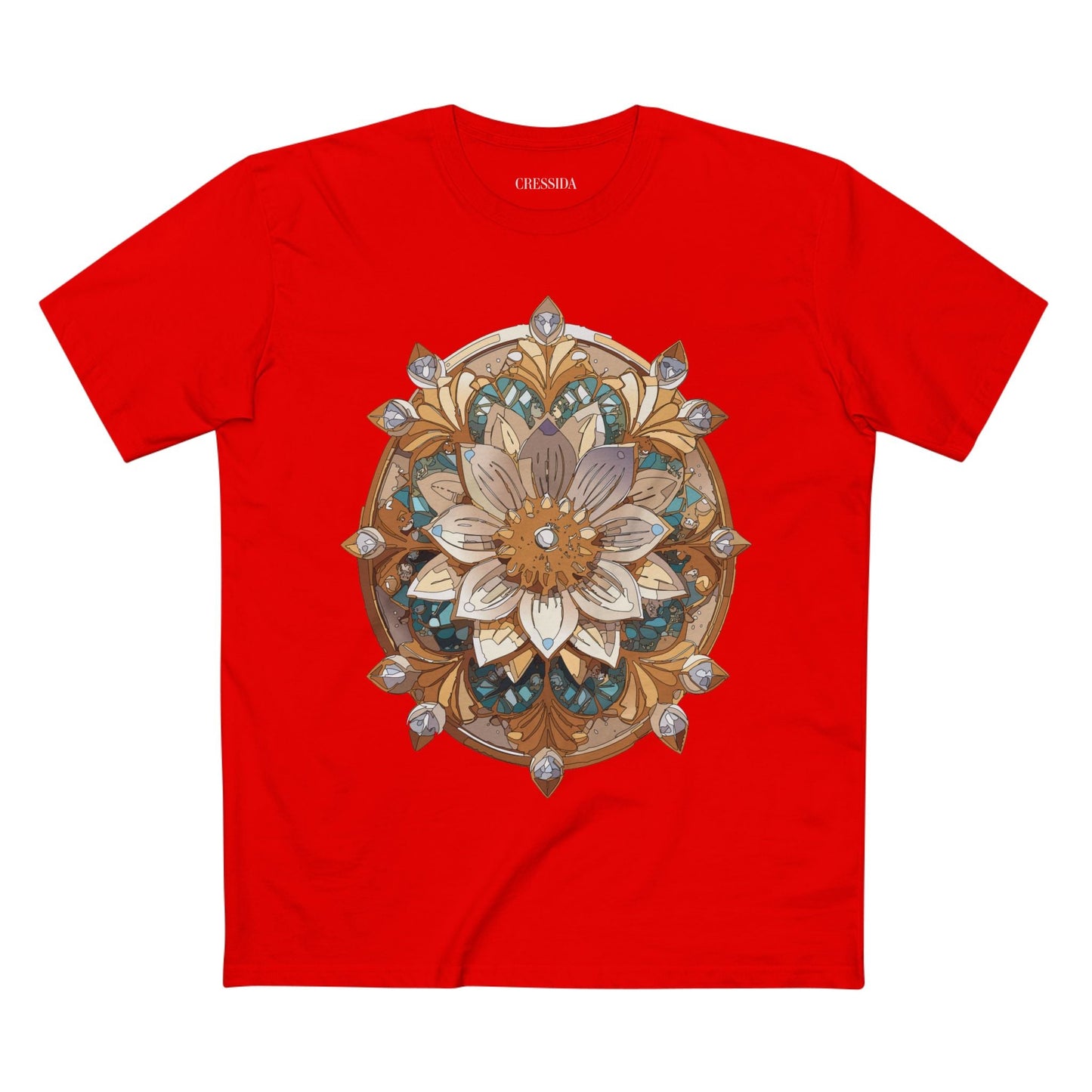 Floral Graphic T-Shirt Unisex 100 Cotton Art Design with Antique Flowers Tee 16