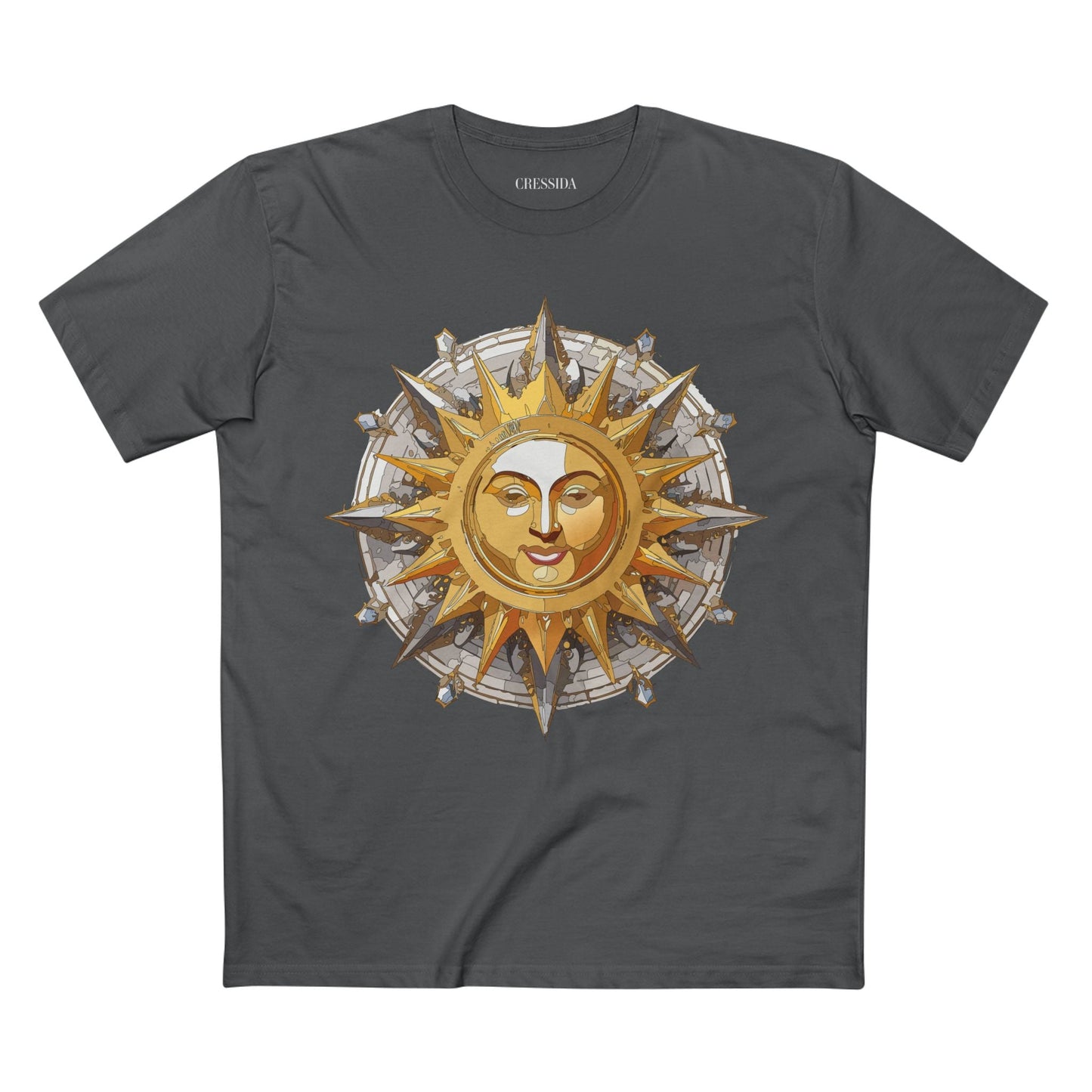Gold Sun Graphic Unisex 100 Cotton T-Shirt with Golden Art Design 12