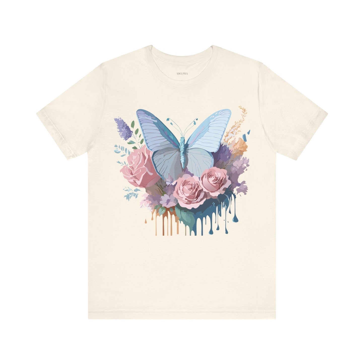 Butterfly Graphic Unisex 100 Cotton Lightweight Vintage Floral Design Jersey Tee 36
