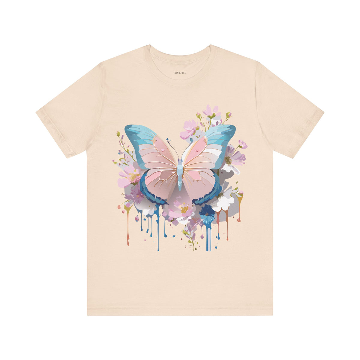 Butterfly Graphic Unisex Cotton Bella+Canvas Tee with Art Design n33
