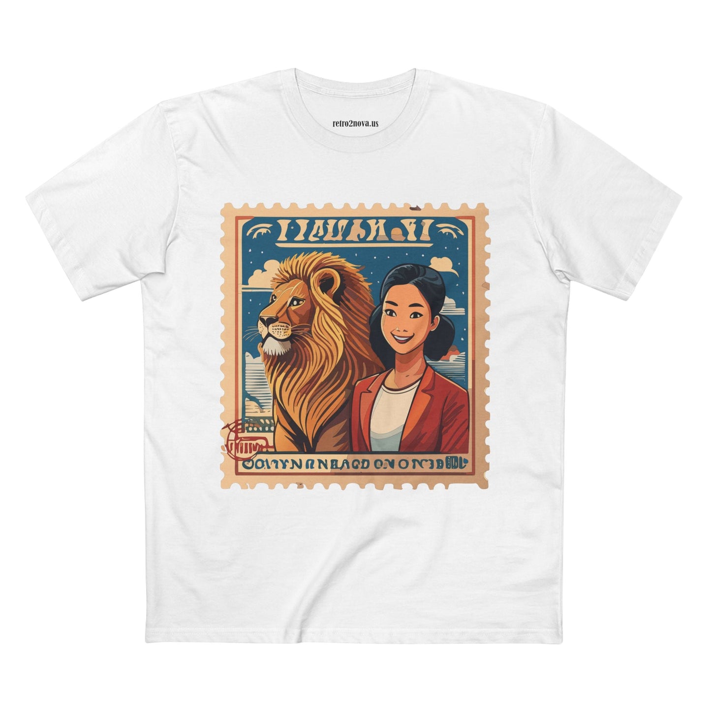 Postage Stamp Shirt PS32 Unisex Premium Cotton Tee With Original Art Design Retro2Nova