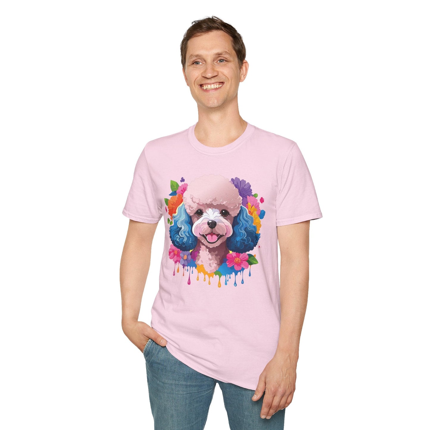 Unisex Dog Shirt Softstyle Tee 100 Percent Cotton Animal Print