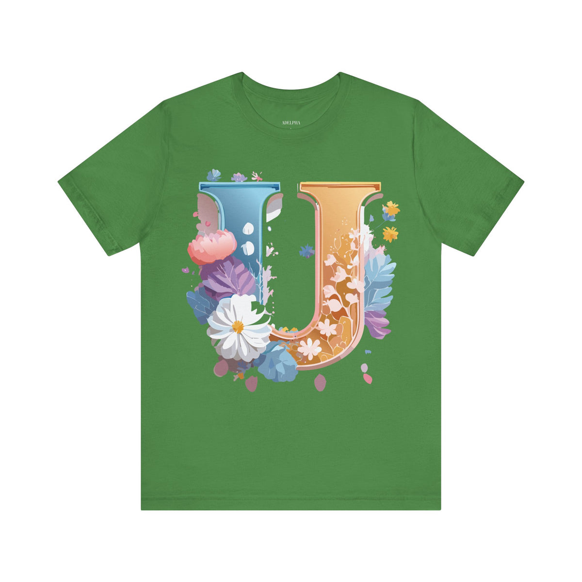 Letter U Graphic Unisex Cotton Bella+Canvas Tee with Art Letter Design