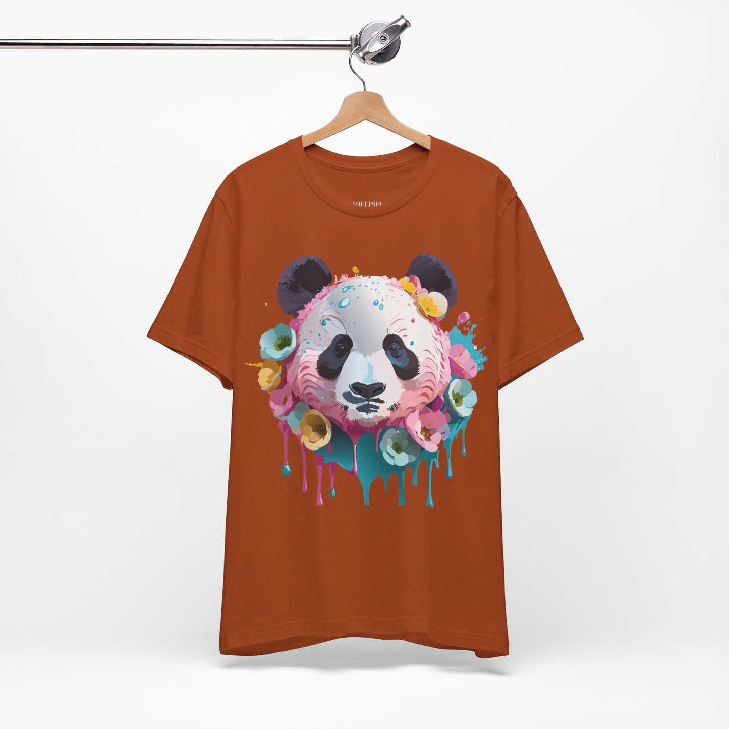 Panda Graphic Unisex 100 Cotton Vintage Art with Animal T-Shirt 5