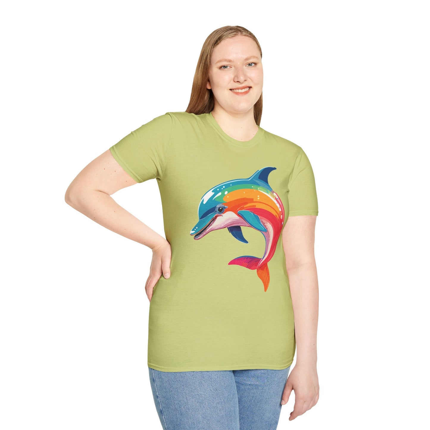 Dolphin Shirt For Unisex 100 Percent Ring Spun Cotton Gildan Softstyle 64000 Short Sleeve Tee
