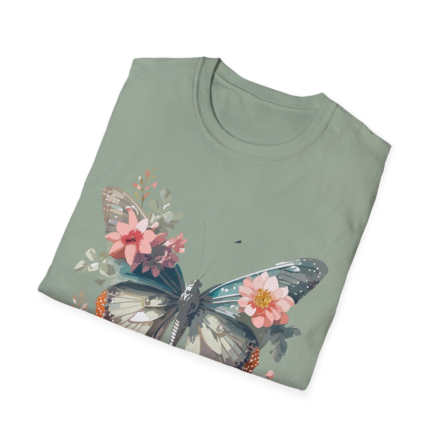 Butterfly Shirt Unisex Softstyle T Shirt Gildan 64000 Lightweight Ring Spun Cotton Monarch Design