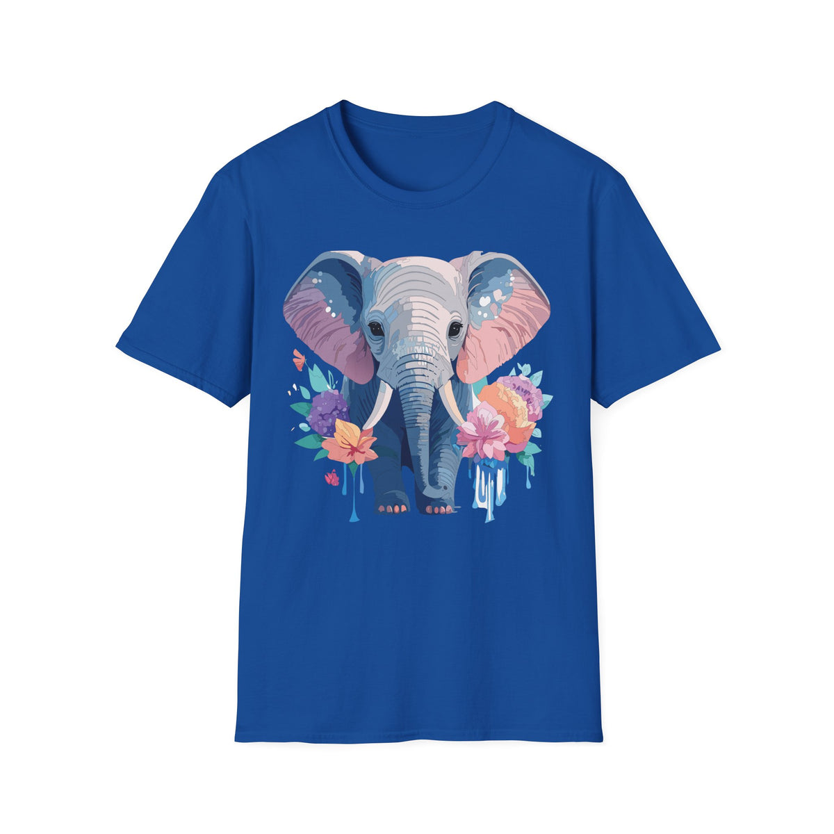 Watercolor Baby Elephant T-Shirt | Floral Safari Tee