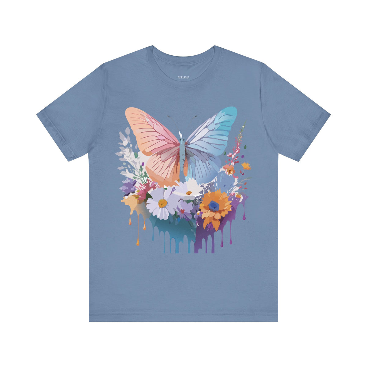 Butterfly Graphic Unisex Cotton Bella+Canvas Tee with Art Design n82