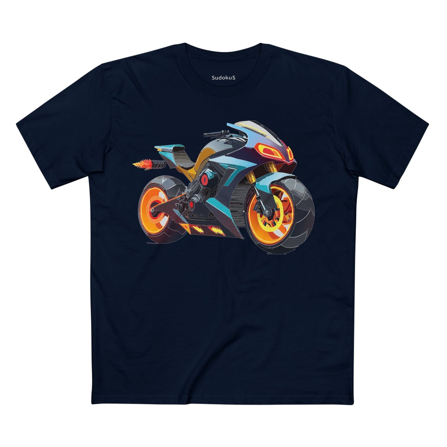 Moto Bike Graphic Unisex 100 Cotton Staple Tee 22
