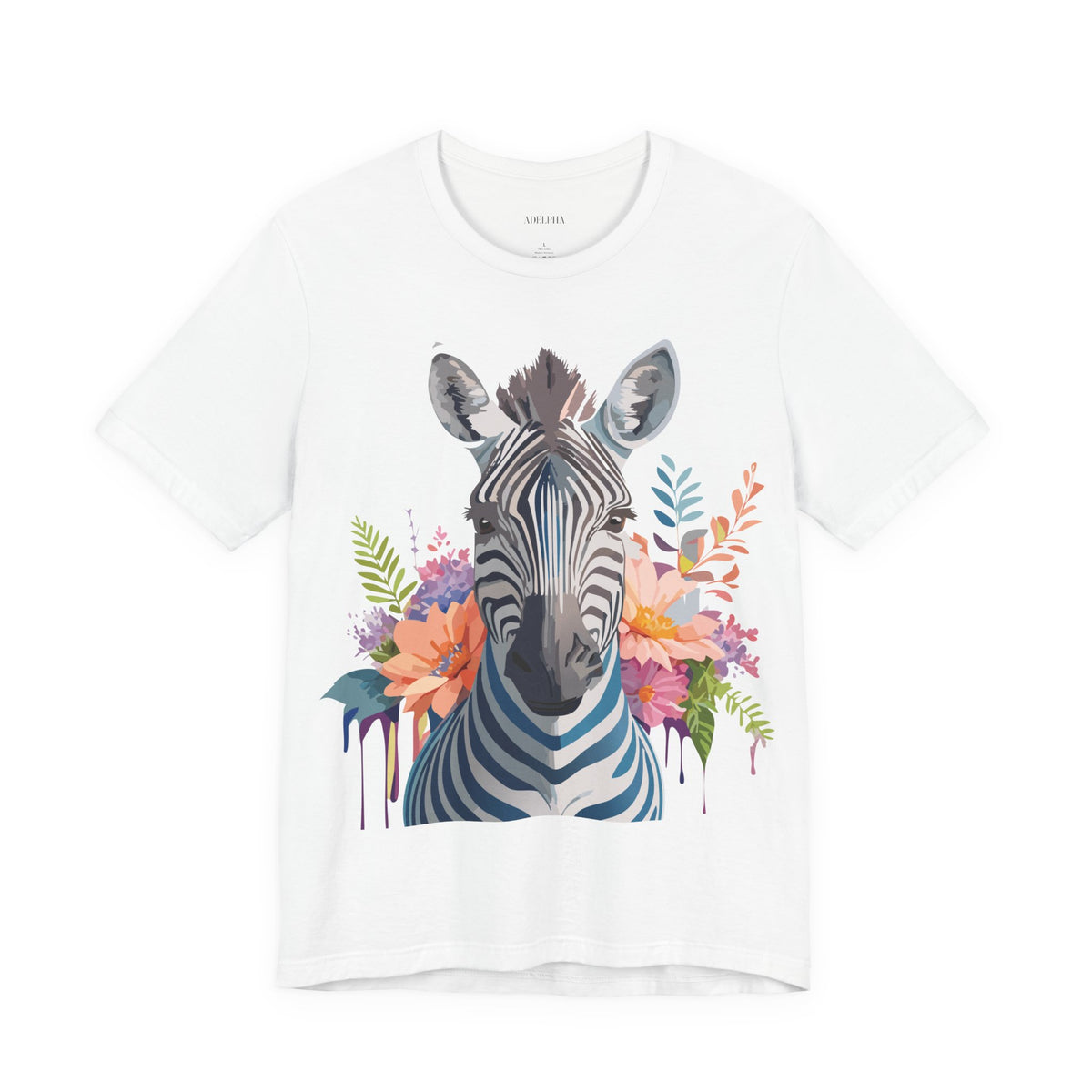 Zebra Graphic Unisex Cotton Bella+Canvas Tee with Art Animal Design e80