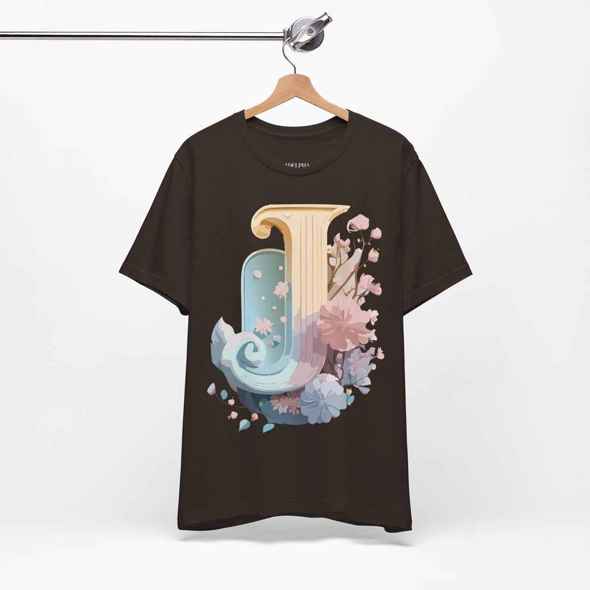 Letter J Graphic Unisex Cotton Bella+Canvas Tee with Art Letter Design