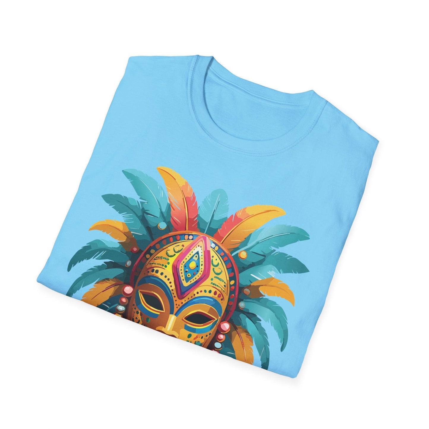 Unisex Mask Tee Shirt Masquerade Design Softstyle Gildan 64000 Comfortable Cotton Tee