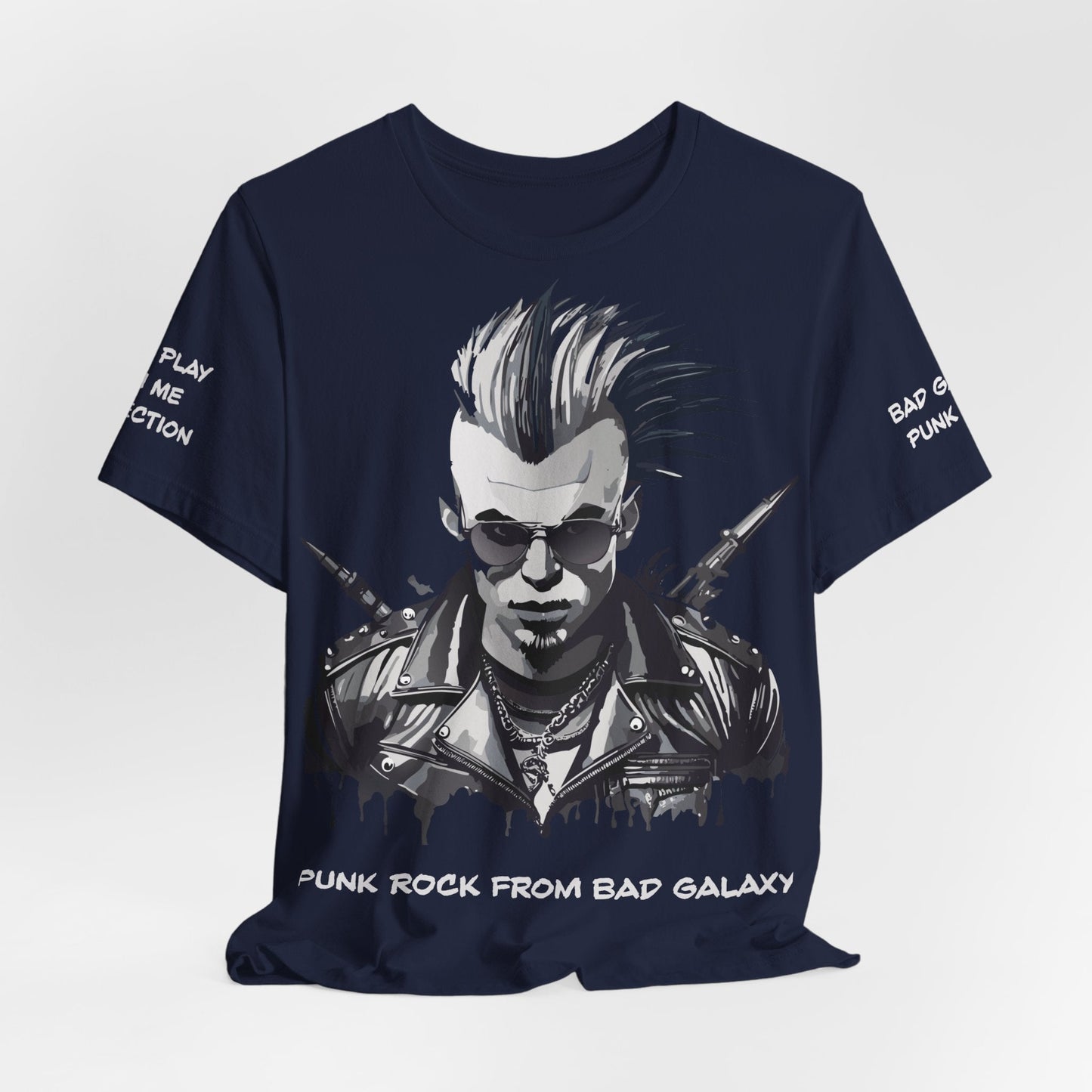 Punk Rock Tee Shirt 100 Percent Cotton Made To Order From Bad Galaxy Eco Friendly Inks USA