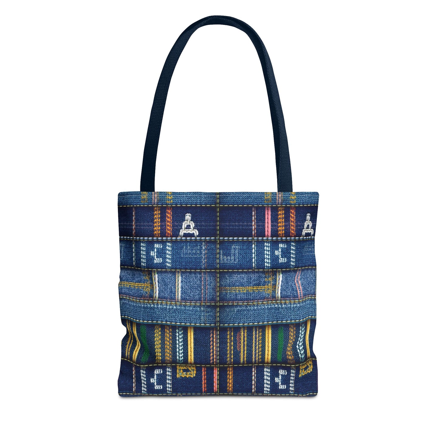 Denim Fabric Imitation Print Unisex Canvas Bag Poly Spun 3 Sizes Tote Bag 187