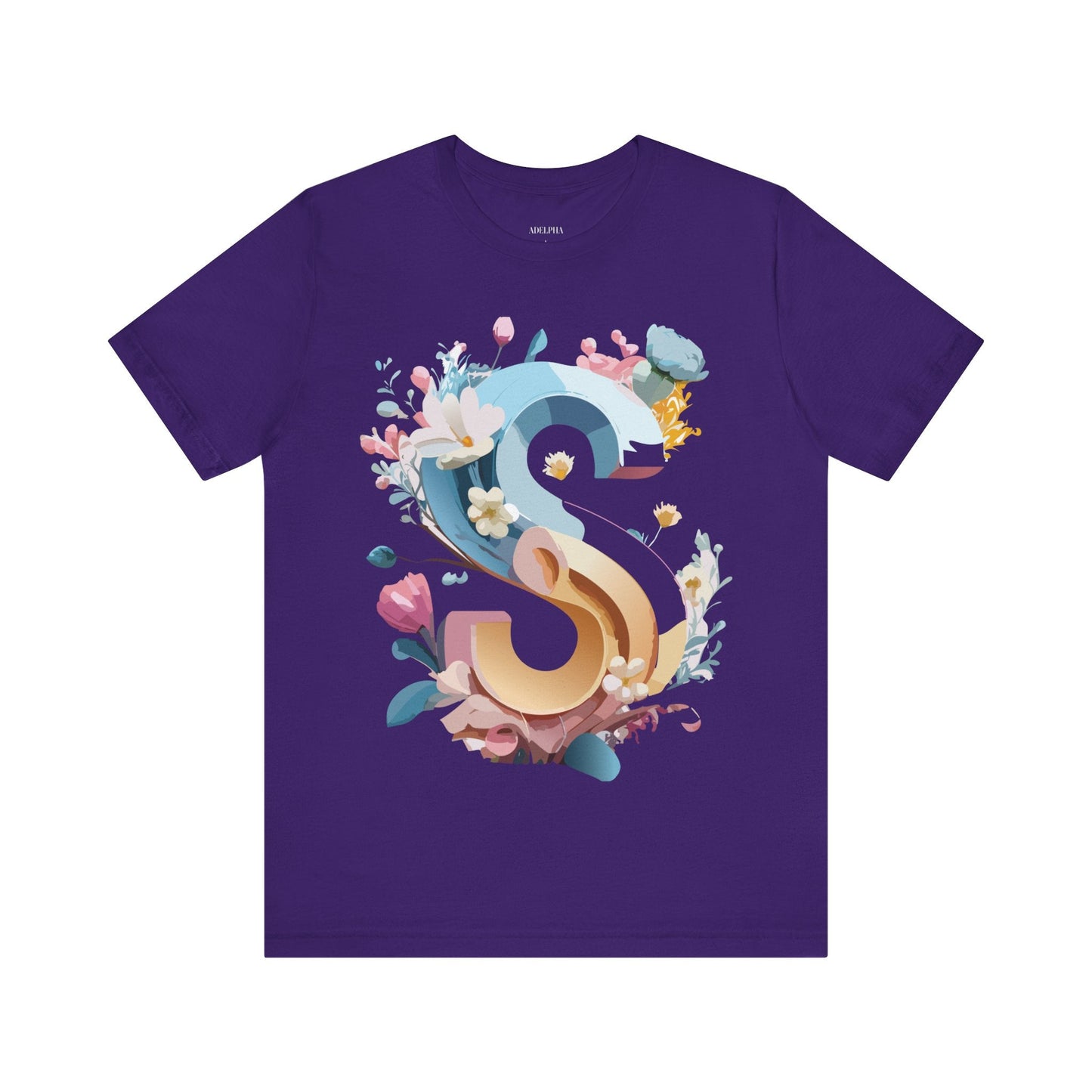 Letter S Shirt Graphic Tee Unisex Jersey Short Sleeve Premium Vintage Inspired Artwork Adelpha