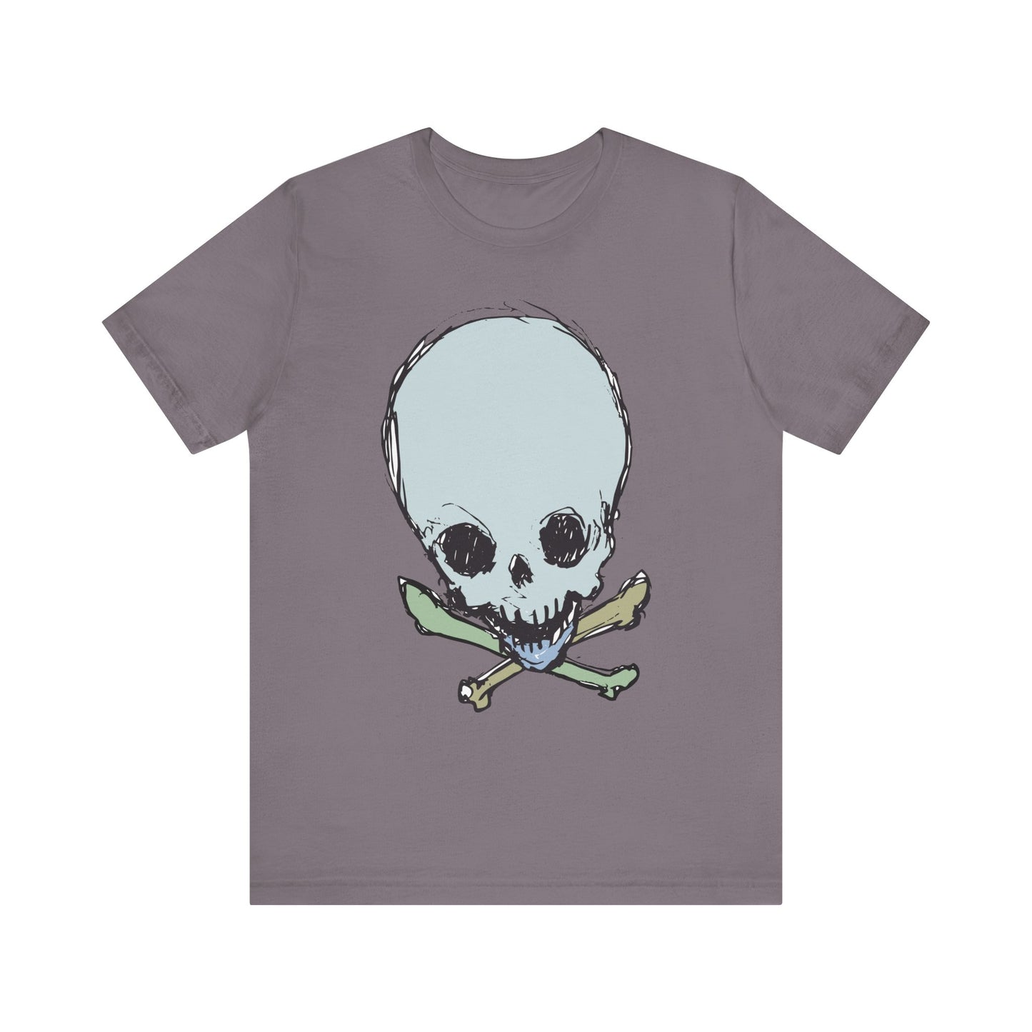 Lt Blue Skull Graphic Design Tee, Skull Shirt, Vintage Tees, Art Design T-Shirt, Vintage Graphic Tee, Art Shirts with Skulls