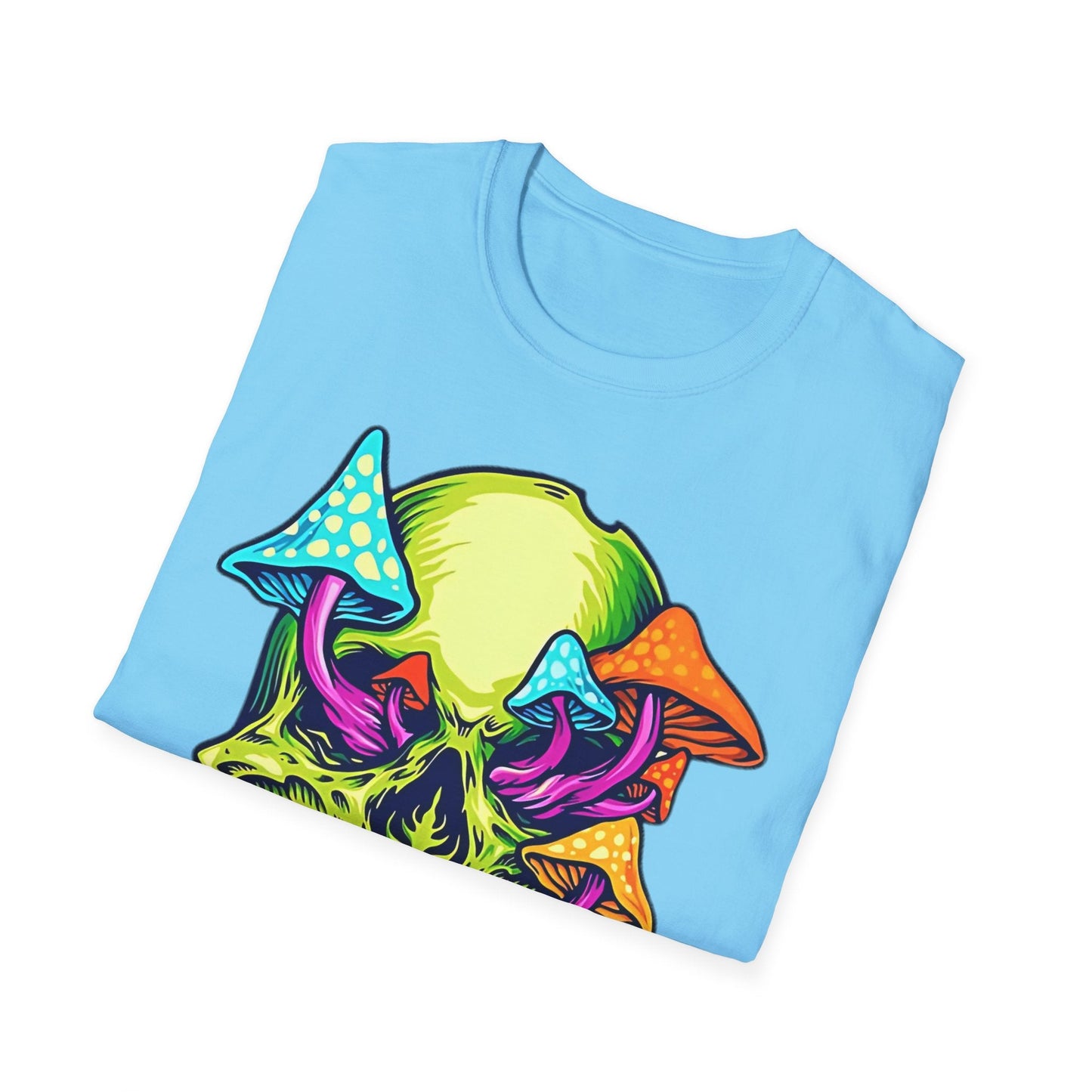 Unisex Skull Tee Shirt With Skeleton Art Design Gildan Softstyle 64000 100 Percent Ring Spun Cotton