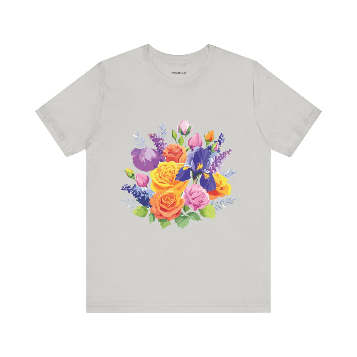 Floral Graphic Unisex Cotton Bella+Canvas Tee with Flowers Design ab103