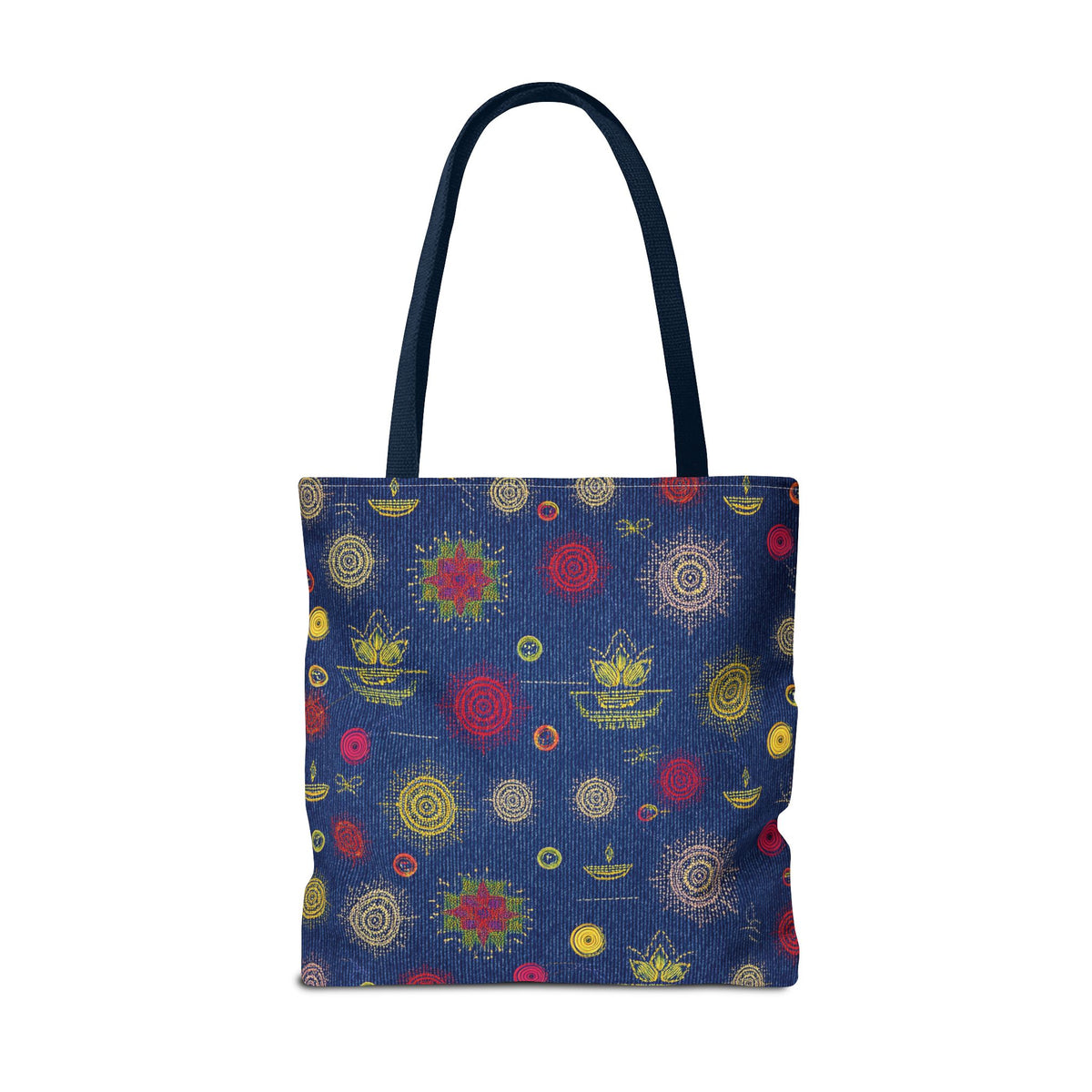Diwali Graphic Denim Fabric Imitation Print Unisex Canvas Bag Poly Spun 3 Sizes Tote Bag 205-26