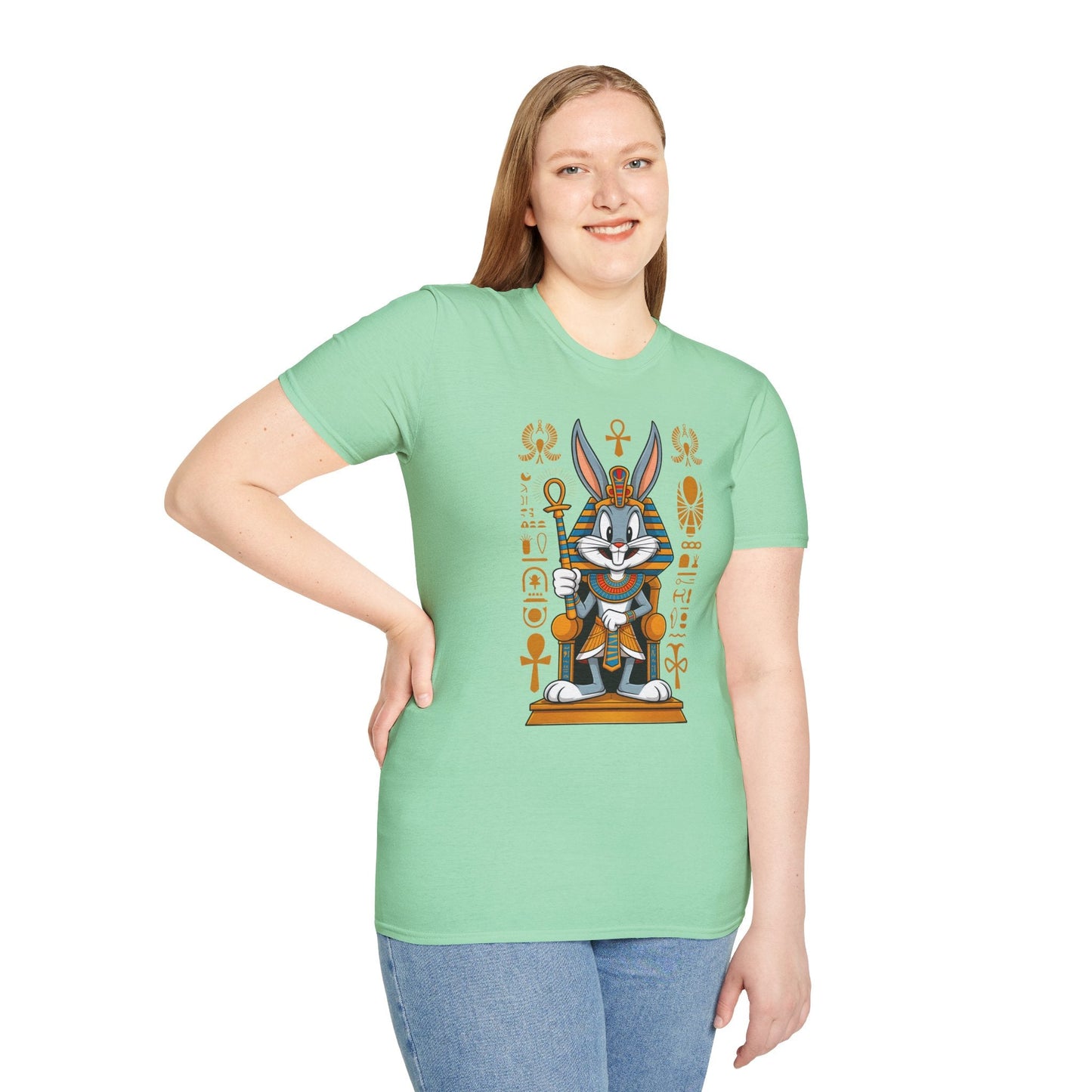 Cartoon Bunny Graphic Unisex Cotton Animal Animation Artwork Design Tee 45