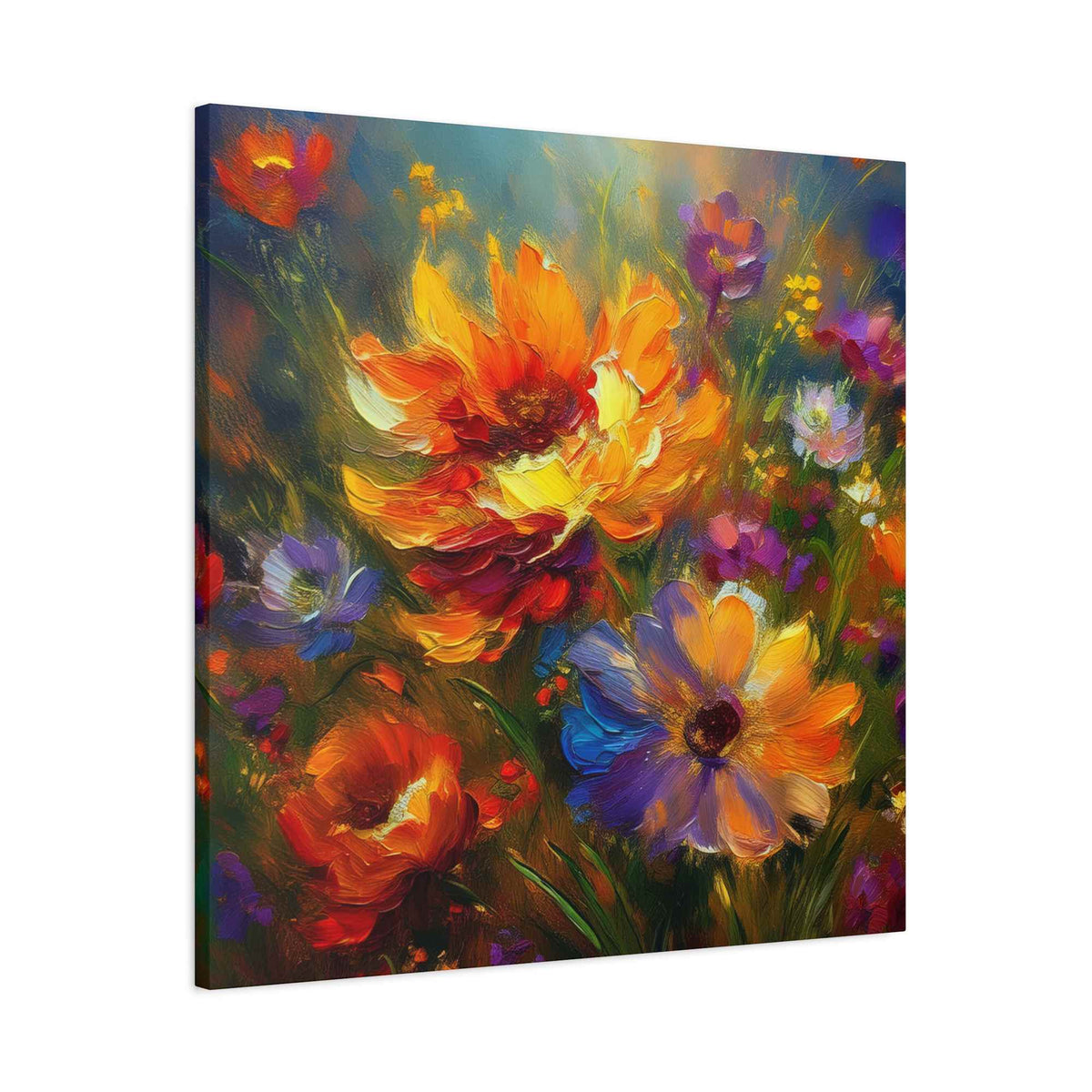 Flowers Print Canvas, Floral Oil Paint Print 20x20, 24x24, 30x30, 32x32, 36x36, Floral Art Design Print Non-Frame MC-15