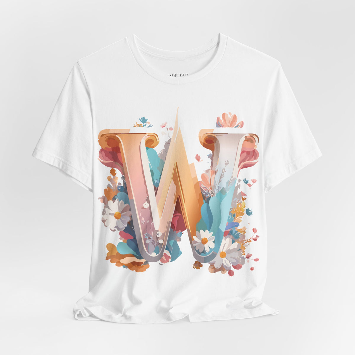 Letter W Graphic Unisex Cotton Bella+Canvas Tee with Art Letter Design