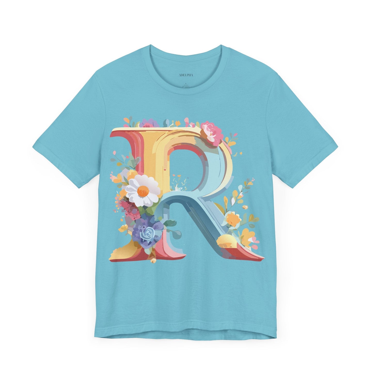 Adelpha Letter R Graphic Tee Unisex Short Sleeve Vintage Style Art Design Artwork Premium Fit