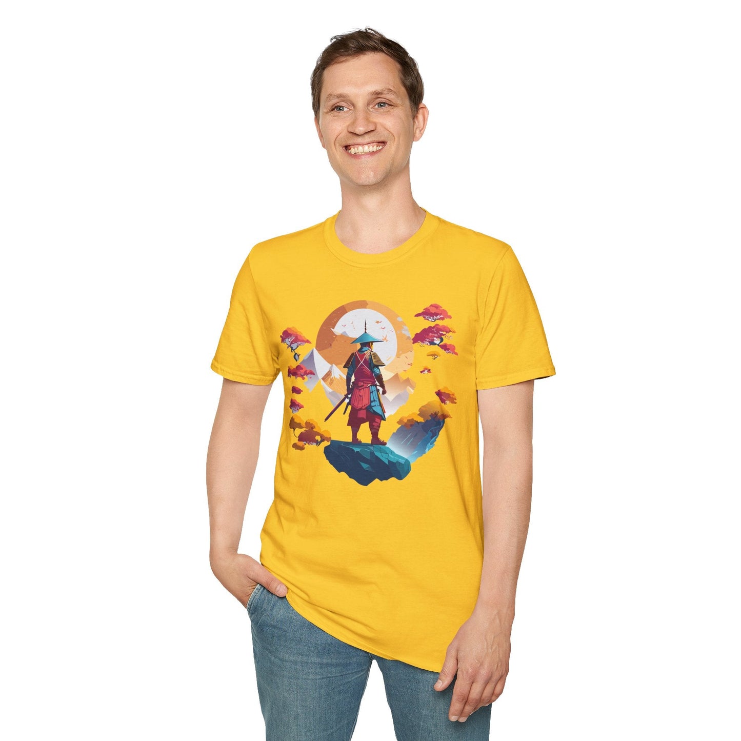 Gildan Softstyle 64000 Samurai T Shirt Unisex Cotton Tee With Samurai Design Relaxed Fit