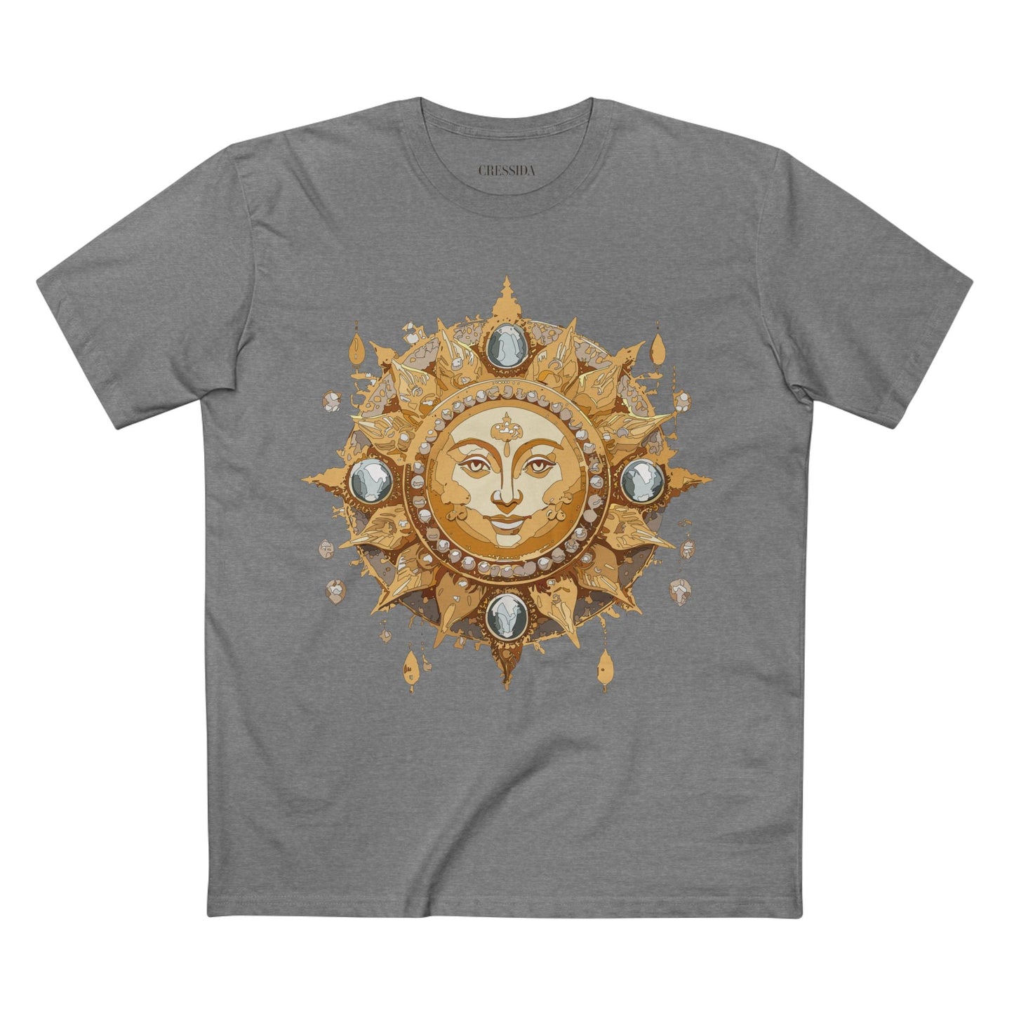 Gold Sun Graphic Unisex 100 Cotton T-Shirt with Golden Art Design 8