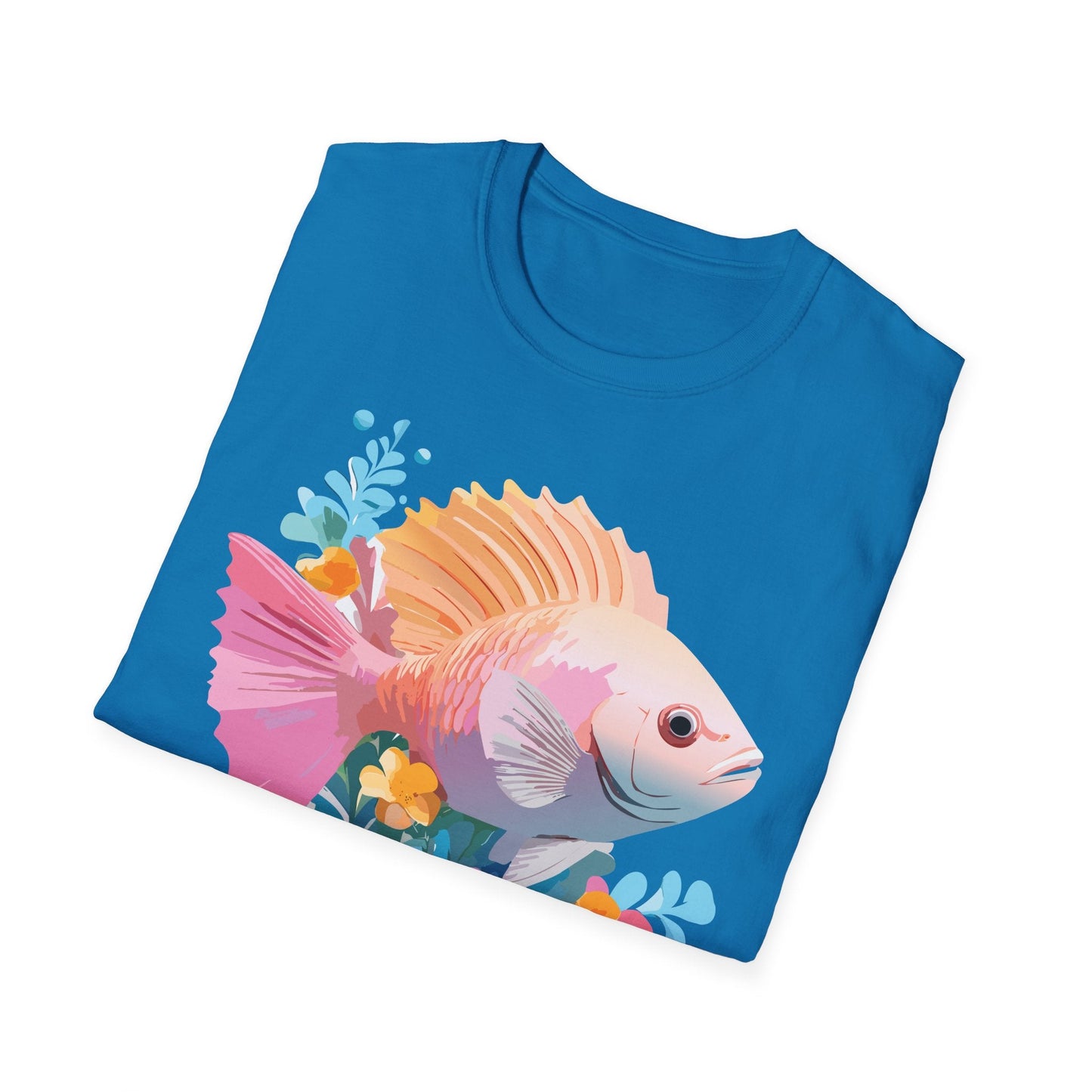 Fish Art Design Graphic Tee Shirt Unisex Softstyle Cotton Short Sleeve Comfort Fit Everyday Wear