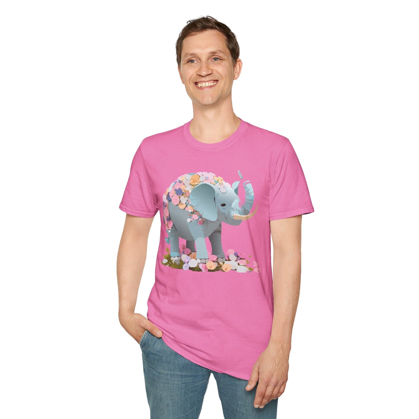 Elephant Graphic T Shirt Gildan Softstyle Unisex Cotton Tee With Elephant Print Design Artwork