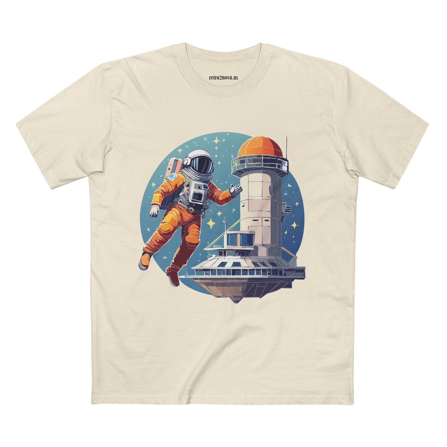 Cosmos Astronaut Shirt Unisex Premium Cotton Tee With Original Art Design Retro2Nova CS11