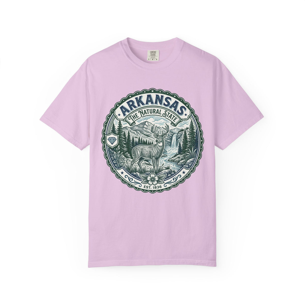 Arkansas Graphic Heavyweight Garment-Dyed Travel Tourist Graphic Gift Tee Unisex 100 Cotton Comfort Colors T-Shirt