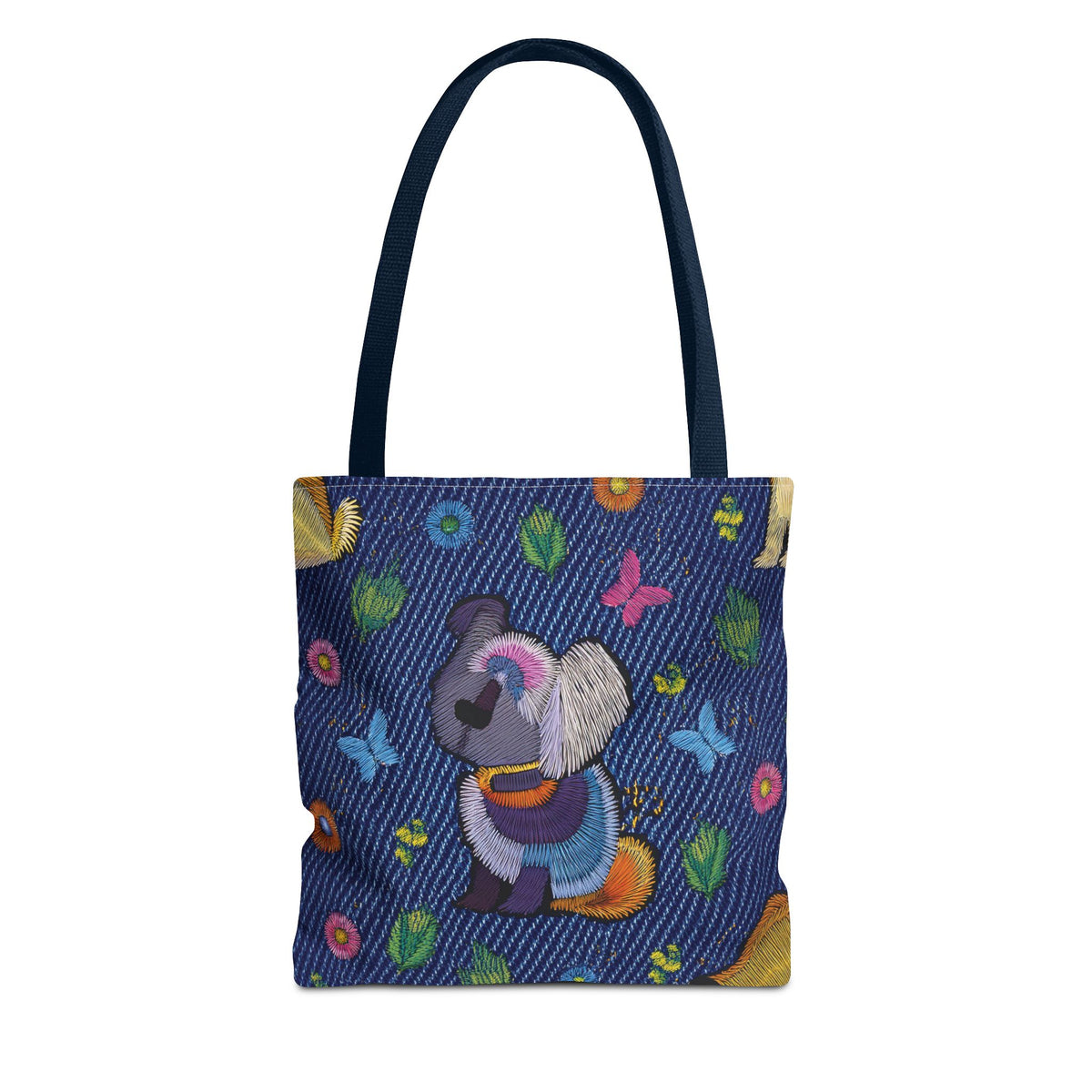 Denim Fabric Imitation Print Unisex Canvas Bag Poly Spun 3 Sizes Tote Bag 191-3
