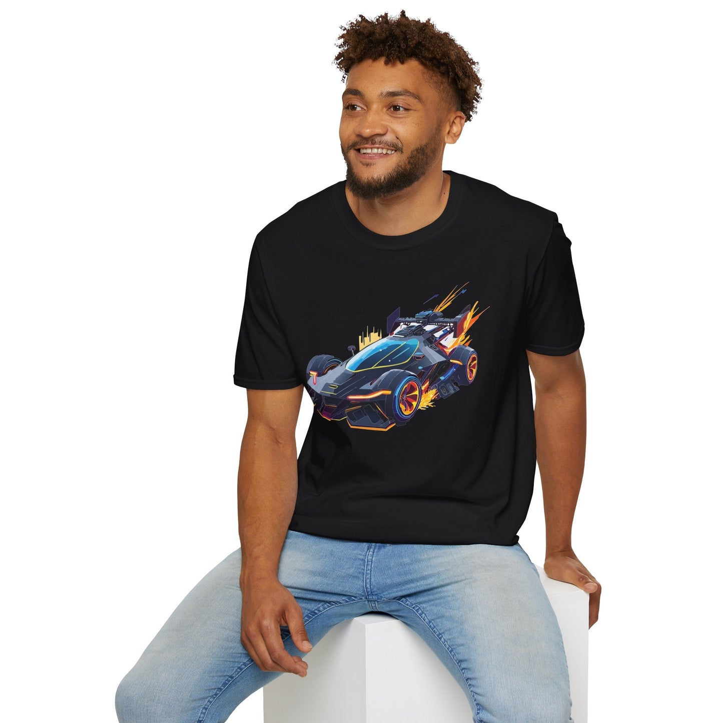 Unisex Car T Shirt With Cars Design Hot Wheels Graphic Tee Gildan Softstyle 64000