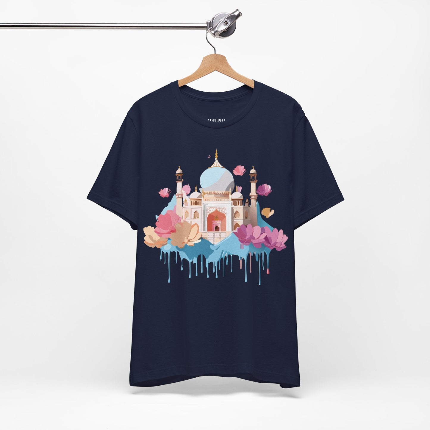 Unisex Taj Mahal Graphic Tee Tourist Shirt With Vintage Adelpha Artwork For Travel Lovers