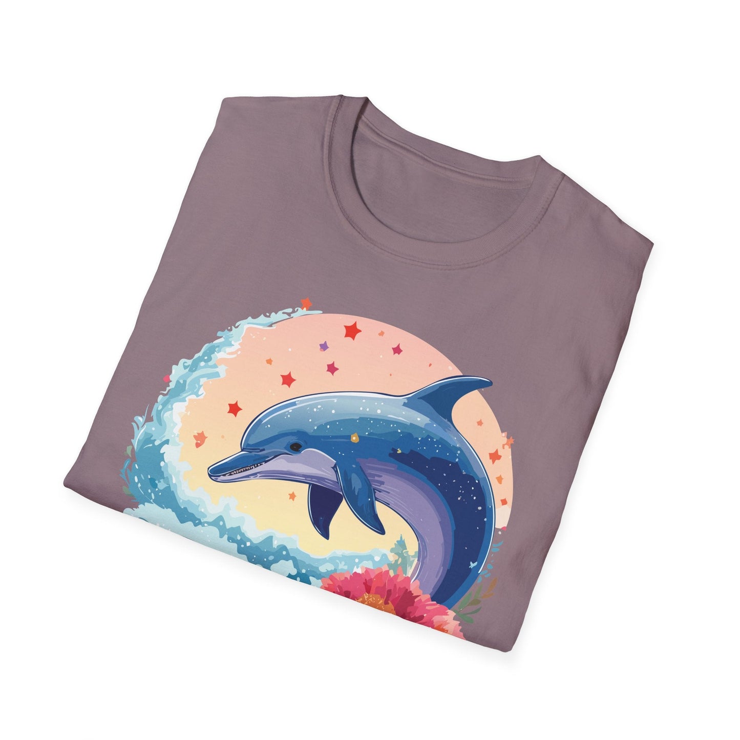 Dolphin Shirts Unisex Tee 100 Percent Ring Spun Cotton Gildan Softstyle 64000 For Everyday Comfort